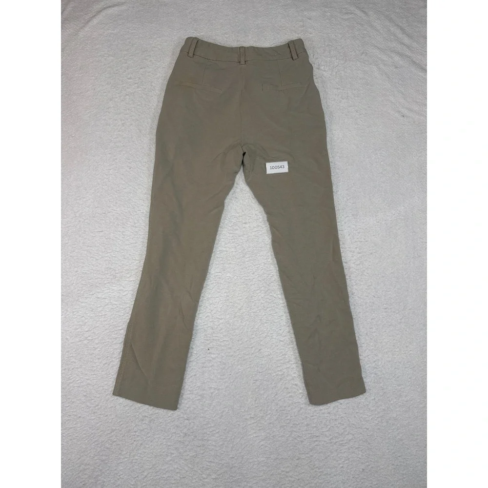 Massimo Dutti Womens Tan Khaki High Rise Slim Fit Trousers Size 2